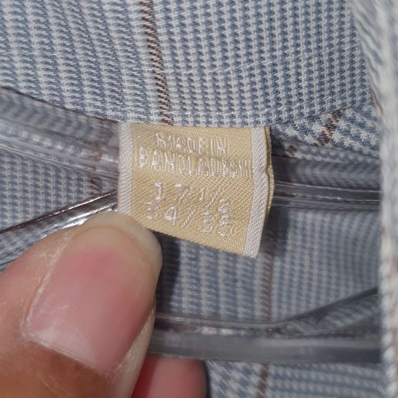 Michael Kors Blue Check Dress Shirt - Picture 3 of 4